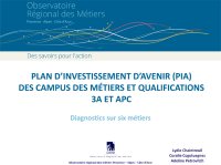 Plan d'investissement d'avenir (PIA) des campus des métiers et qualifications 3A et APC