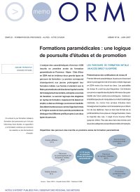 Formations paramédicales : une logique de poursuite d'études et de promotion