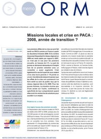 Missions locales et crise en PACA : 2008, année de transition<small class="fine d-inline"> </small>?