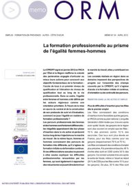 La formation professionnelle au prisme de l'égalité femmes-hommes