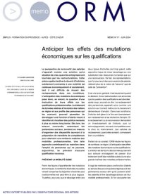 Anticiper les effets des mutations économiques sur les qualifications