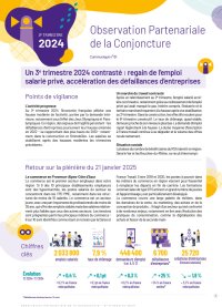 Un 3<sup class="typo_exposants">e</sup> trimestre 2024 contrasté : regain de l'emploi salarié privé, accélération des défaillances d'entreprises