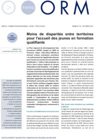 Moins de disparités entre territoires pour l'accueil des jeunes en formation qualifiante