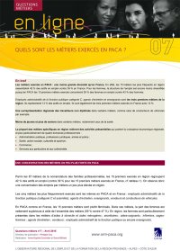 Quels sont les métiers exercés en PACA<small class="fine d-inline"> </small>?