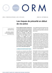 Les risques de précarités en début de vie active