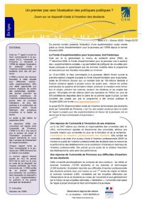 Un premier pas vers l'évaluation des politiques publiques 
