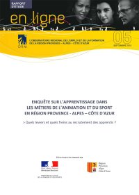 Enquête sur l'apprentissage dans les métiers de l'animation et du sport en région Provence - Alpes - Côte d'Azur