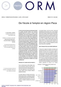 De l'école à l'emploi en région PACA