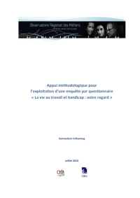Appui méthodologique pour l'exploitation d'une enquête par questionnaire