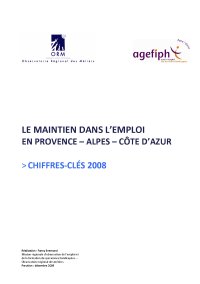 Le maintien dans l'emploi en Provence – Alpes – Côte d'Azur