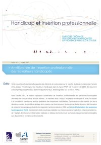 Amélioration de l'insertion professionnelle des travailleurs handicapés