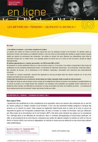 Les métiers en «<small class="fine d-inline"> </small>tension<small class="fine d-inline"> </small>» : qu'en est-il en PACA<small class="fine d-inline"> </small>? - Questions métiers, n° 3