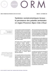 Systèmes socioéconomiques locaux : la persistance des polarités territoriales en région Provence - Alpes - Côte d'Azur
