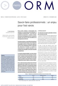 Savoir-faire professionnels : un enjeu pour l'est varois