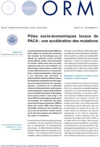 Pôles socio-économiques locaux de PACA : une accélération des mutations