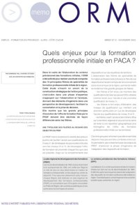 Quels enjeux pour la formation professionnelle initiale en PACA<small class="fine d-inline"> </small>?