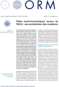 Pôles socio-économiques locaux de PACA : une accélération des mutations