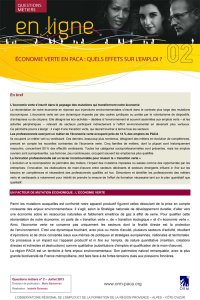 Économie verte en PACA : quels effets sur l'emploi<small class="fine d-inline"> </small>?