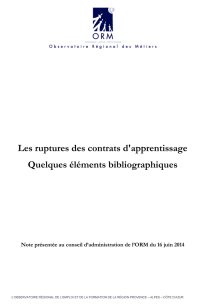 Les ruptures des contrats d'apprentissage