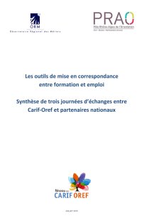 Les outils de mise en correspondance entre formation et emploi